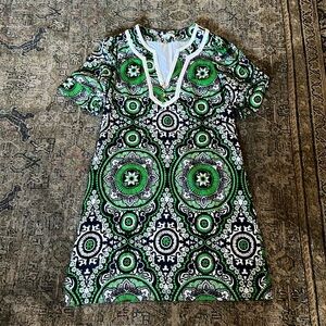 SHOSHANNA short sleeve Split Neck paisley House Dress Print Size 8